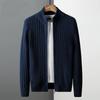 Reißverschluss Cardigan Herren Pullover Gestrickt Uni Pullover Langarm Rollkragen Oberbekleidung Lässig Slim Fit Leichte Dehnbarkeit Herbst