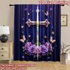 2D Flat Photography Backdrop Tapestry Easter Floral Cross 100% Polyester Family Party Decoration Use for Holiday Decorations