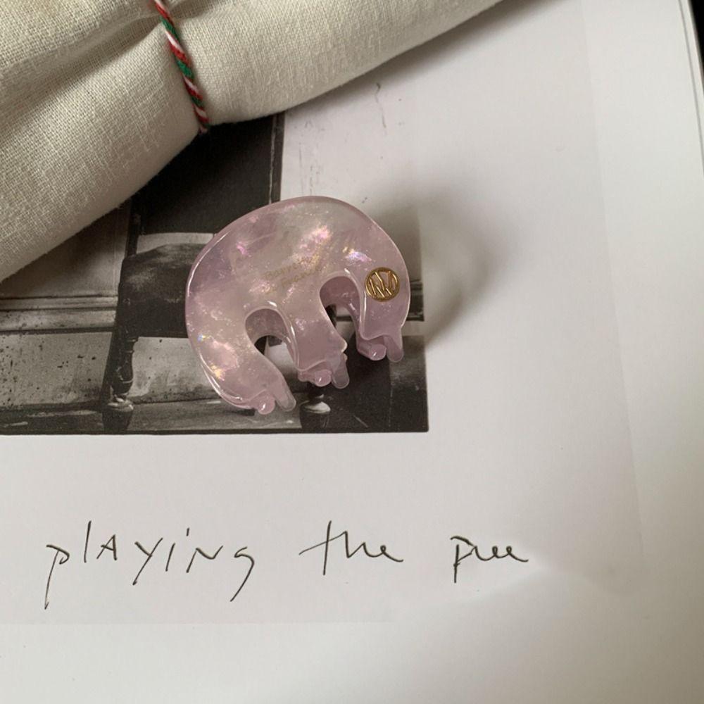 Candy Color Acetate Hair Claw Grab Clip Cute Hairpin Personalized Letter Hair Clip Female