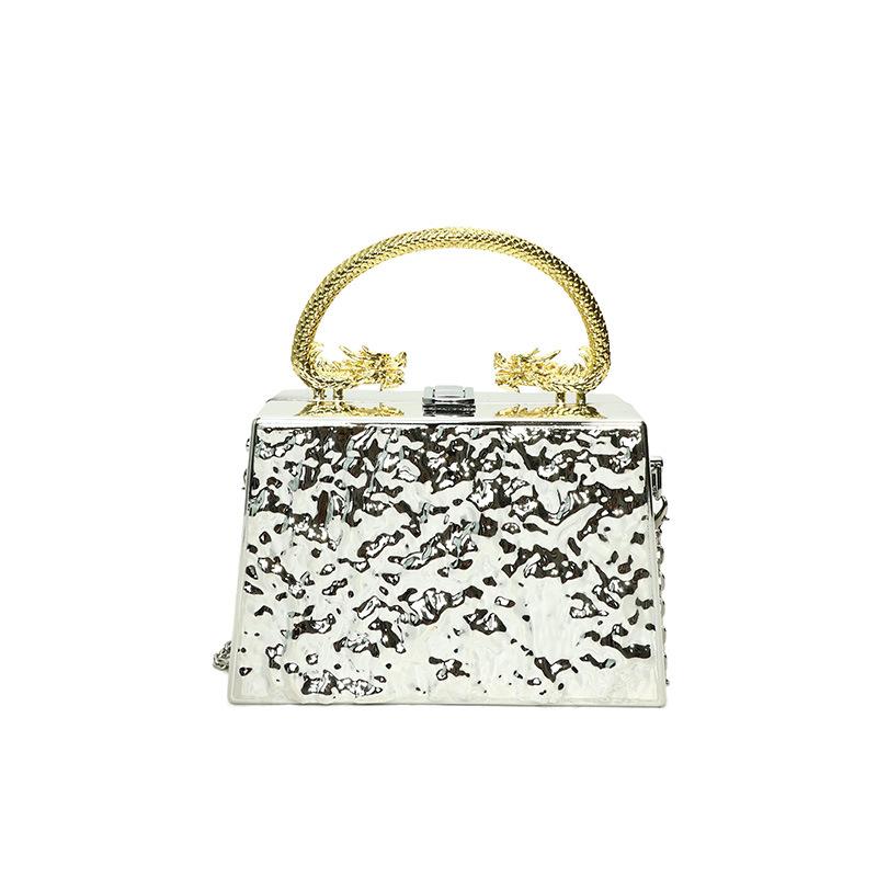 Bags Acrylic box bag 2025 new European and American fashion mirror dinner bag women's diamond messenger box bag