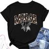 Leopard Lightning Mama Graphic T Shirts Cute Flower Bow Mom Life Vintage T Shirts New Mom Gift Wildflowers Mama Crewneck T-shirt