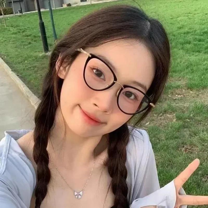 Anti Radiation Cat Eye Glasses for Women Men Aesthetic Glasses Replaceable Lens Eyeglasses Frames Retro Eyeglasses