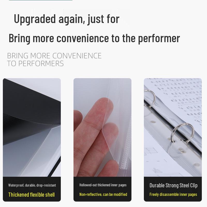 52-Page Expandable A4 Piano Sheet Music Folder with Clips and Coil Binding