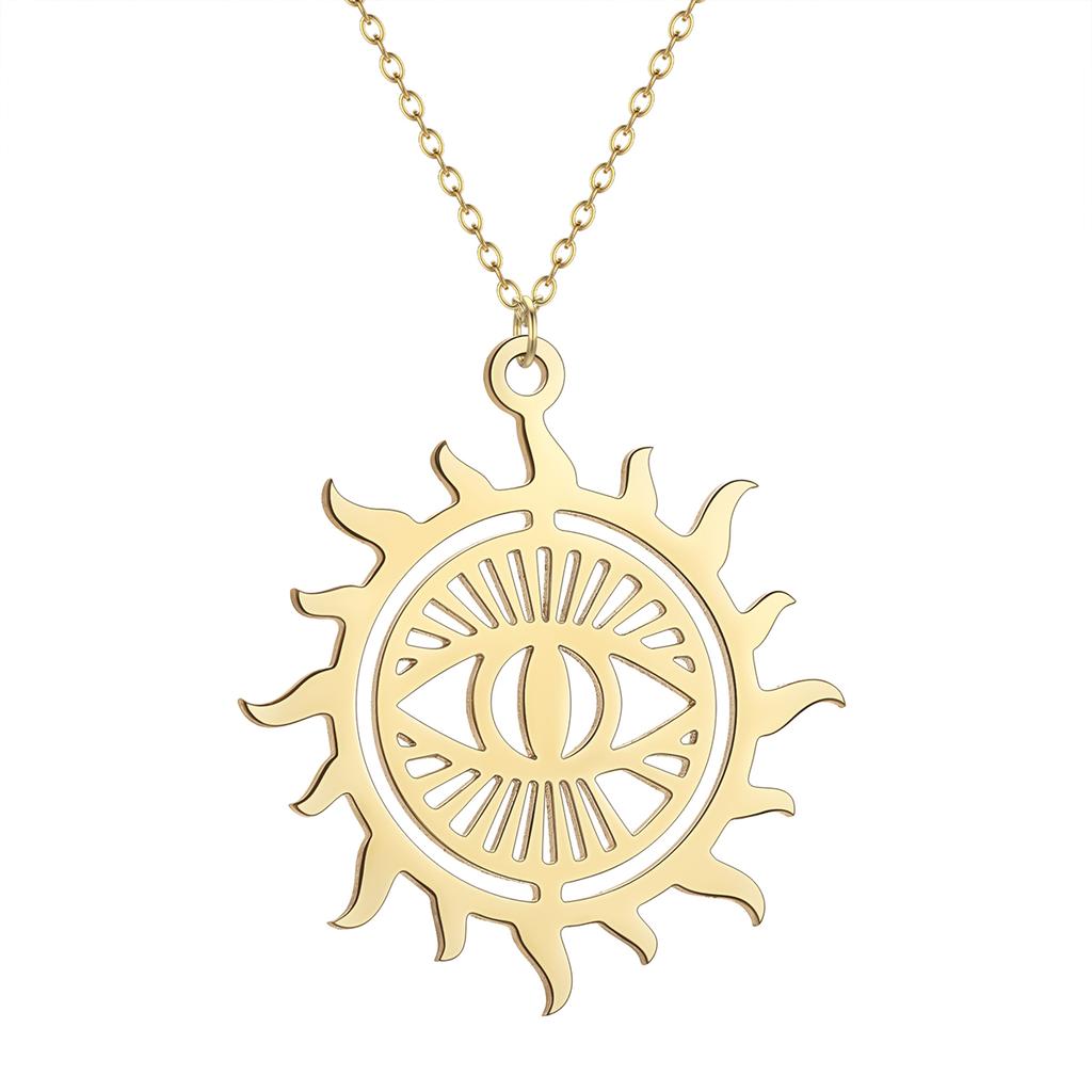Kinitial Stainless Steel Mexico Zia Sun Symbol Pendant Neckalce For Women Men Scale Of Justice Bicycle Bike Jewelry Gift