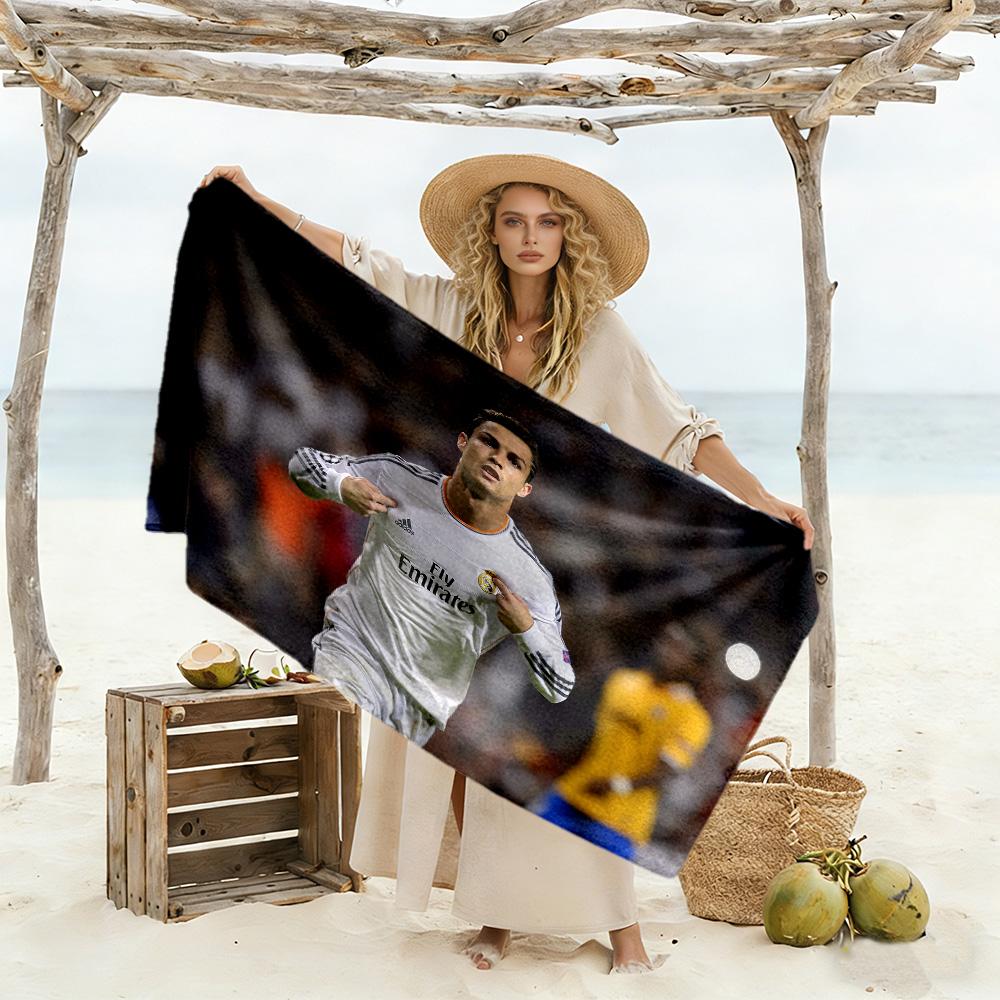 Golden Soccer Legend Beach Towel High Absorbency & Quick-Dry Comfortable Lightweight
