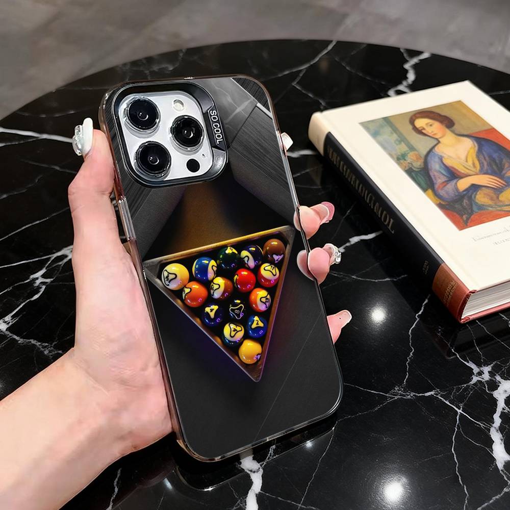 Billiards 8 Ball Aesthetic  Phone Case For iPhone 17,16,15,14,13,12,11 Plus,Pro Max,XS,Colorful Silver Phone case Funda Cover
