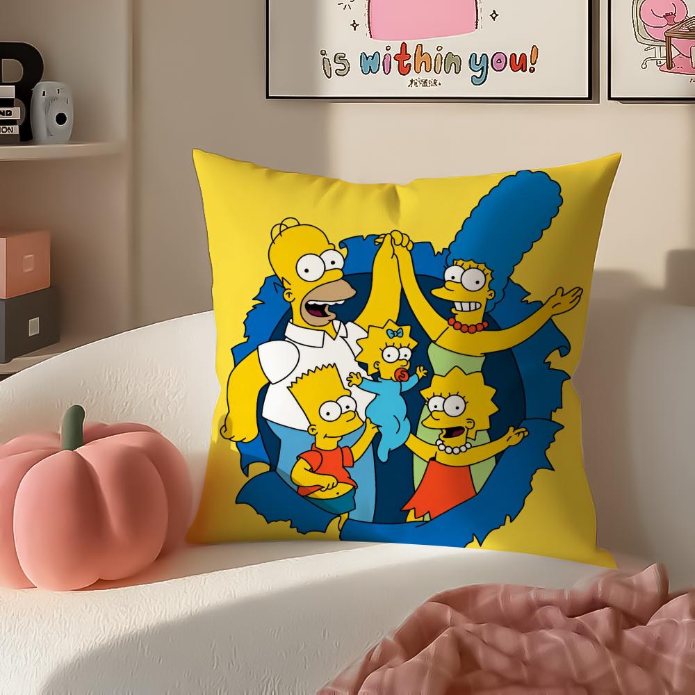 

Funny Cartoon TThe Simpsons Cushion Cover Pillowcase Short Plush Invisible zipper Room Sofa Cushion Cover 30X30cm