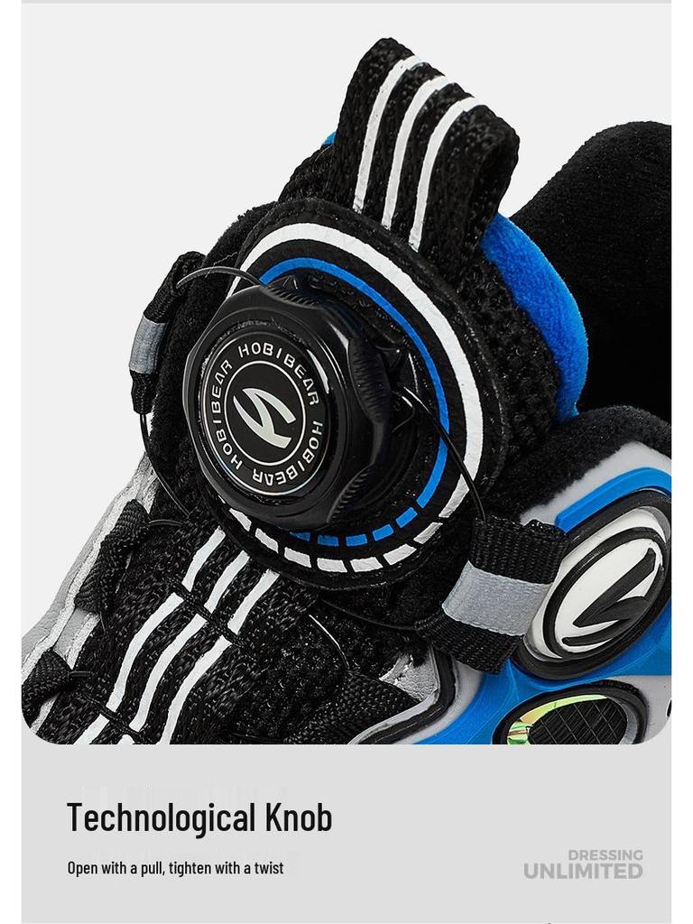 HOBIBEAR Boys' Velvet-Lined Winter Basketball Shoes - Two-Layer Cotton Warm Outdoor Sports Footwear