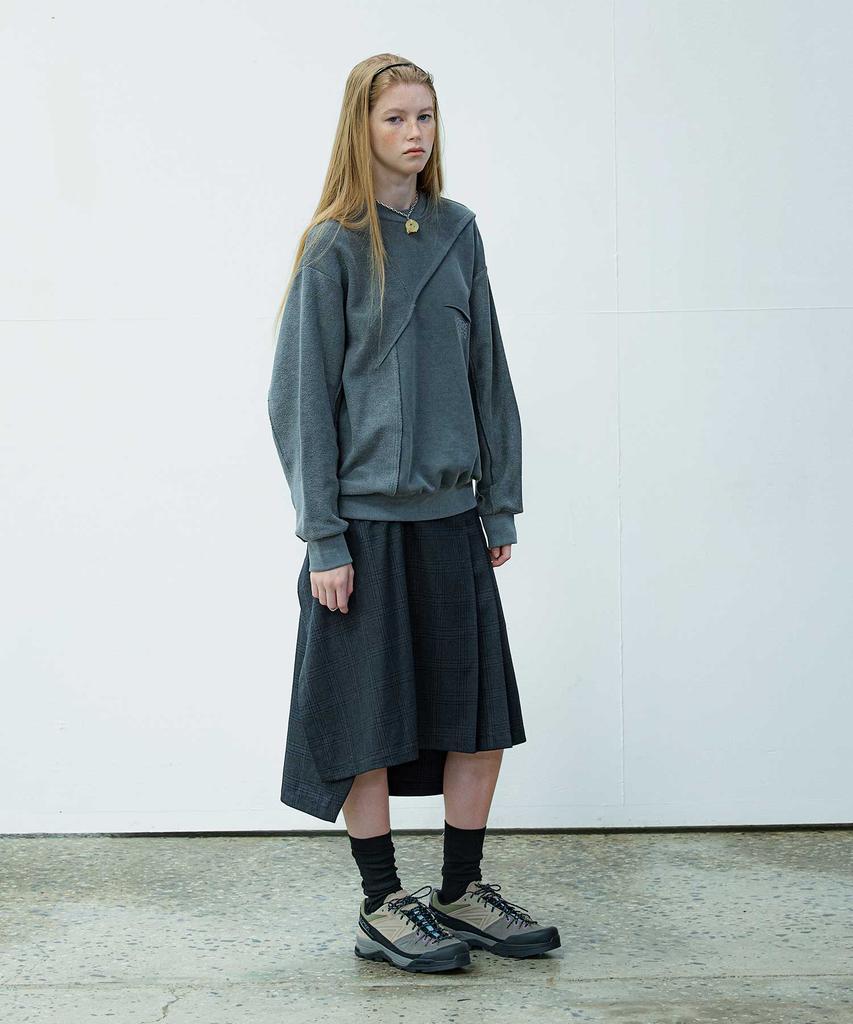 Yusentig Asymmetrical Check Pattern Skirt Aw4As6609E