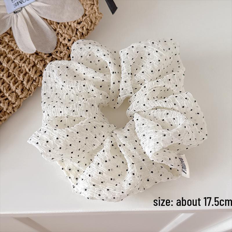 Fresh Spring Polka Dot Scrunchie - Korean Style Versatile Hair Accessory