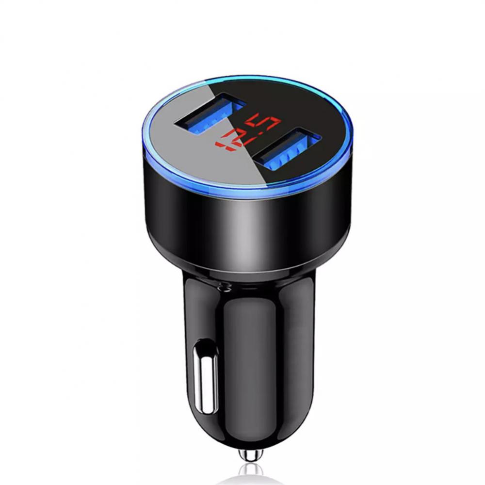 1~5PCS 15w Cigarette Lighter Universal Car Accessories With Led Voltage Current Display Car Charger Dual Usb Port