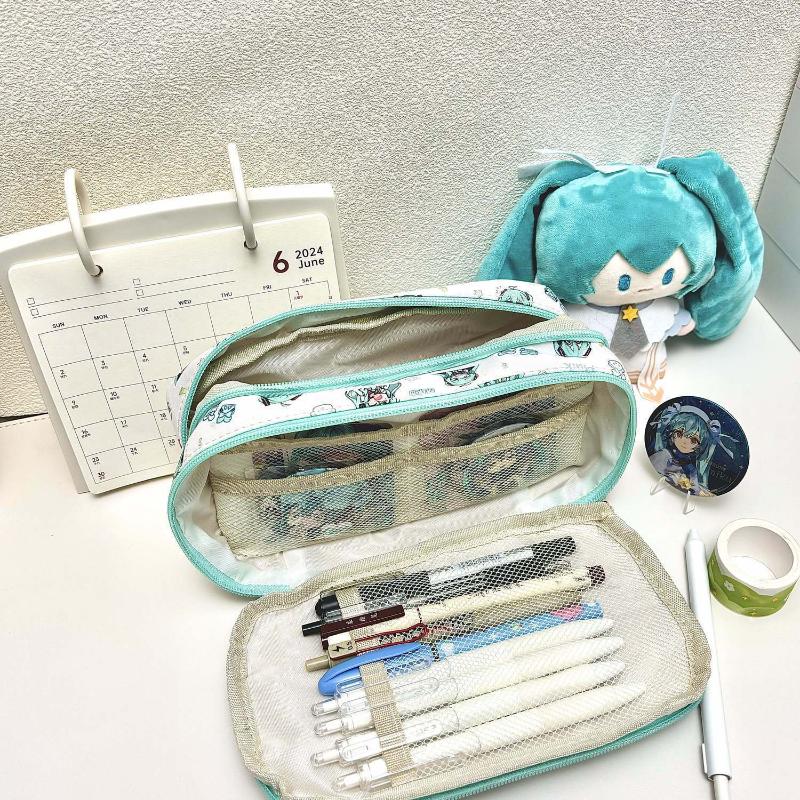 Anime Virtual Singer Miku Stationery Bag Pencil Case Kawaii Large Capacity Student Coin Purse Fans Collect Gift Peripheral Bag