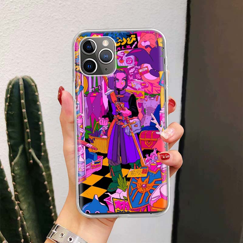 Anime Vaporwave Glitch Purple For iPhone 17 Air 16 15 14 Plus 13 Mini 12 11 Pro Max Phone Case 16E 7 Print 8 SE Fundas Cover Sof