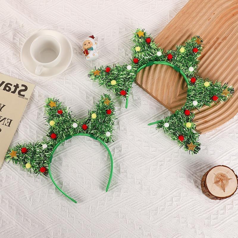 Christmas Party Decoration Headband Christmas Tree Star Hair Ball Decoration Headband Children's Decoration Gift Headband