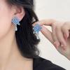 Blue Color Orchid Earrings Sweet Flower Earrings Ethnic Style Girl Ear Jewelry  Gift