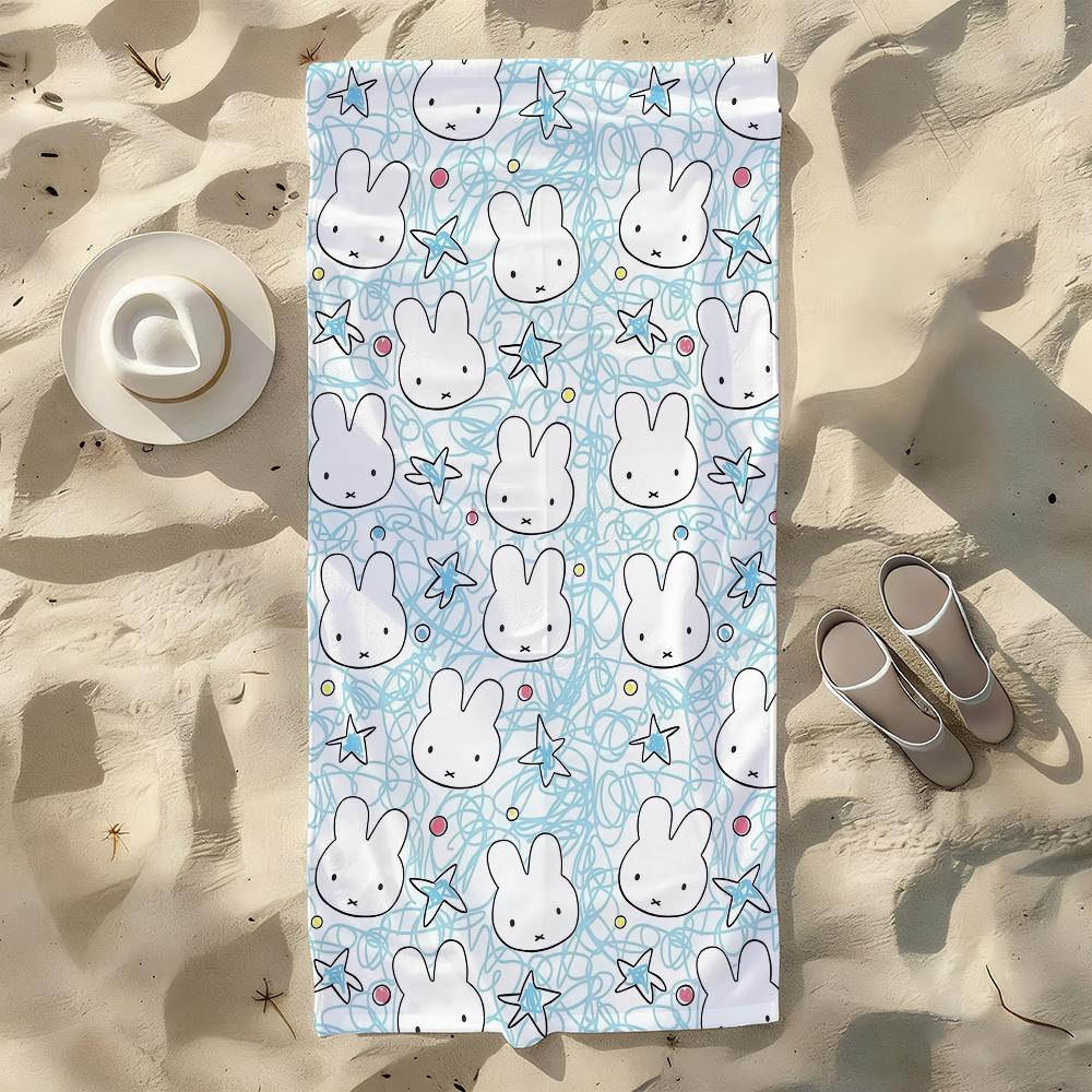 Cartoon Cute Rabbit M-Miffy Towel For Swim Yoga Gym Quick Drying Soft and skin-friendly Beach Towels All-Season