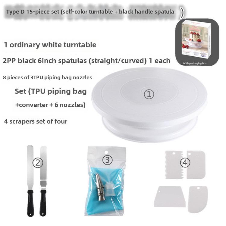 Wheat Straw Cake Turntable Decorating Set - Rotating Baking Tool for DIY Projects