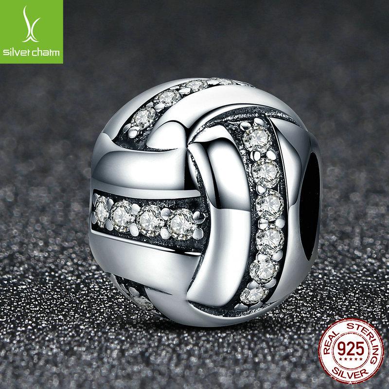 Srebro próby S925 Plecione Koraliki Krzyżykowe z Akcesoriami w Kształcie Kulek z Diamentami SCC302