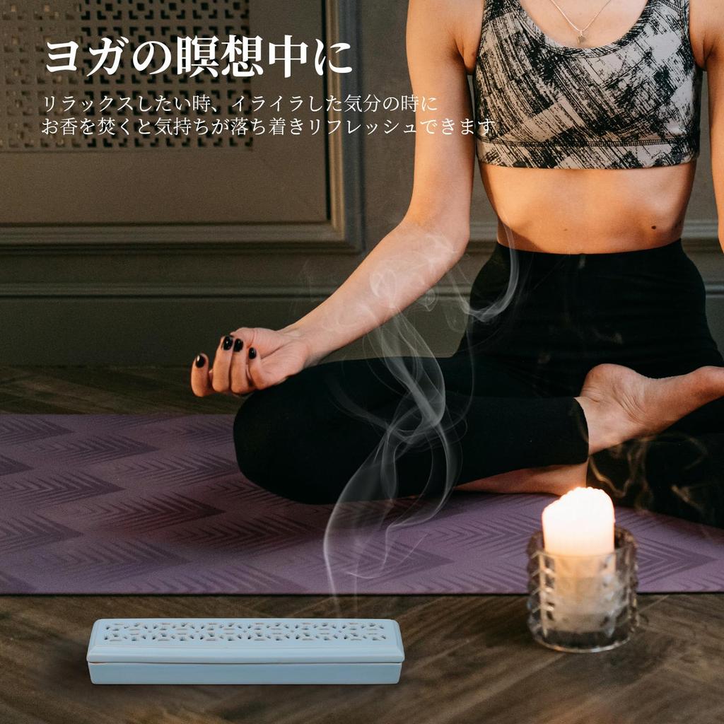 Segarty Incense Horizontal Ceramic Incense Cleaning Broom Comes with Stainless Steel Does Not Spill Buddhist Japanese Modern Incense Incense Suitable