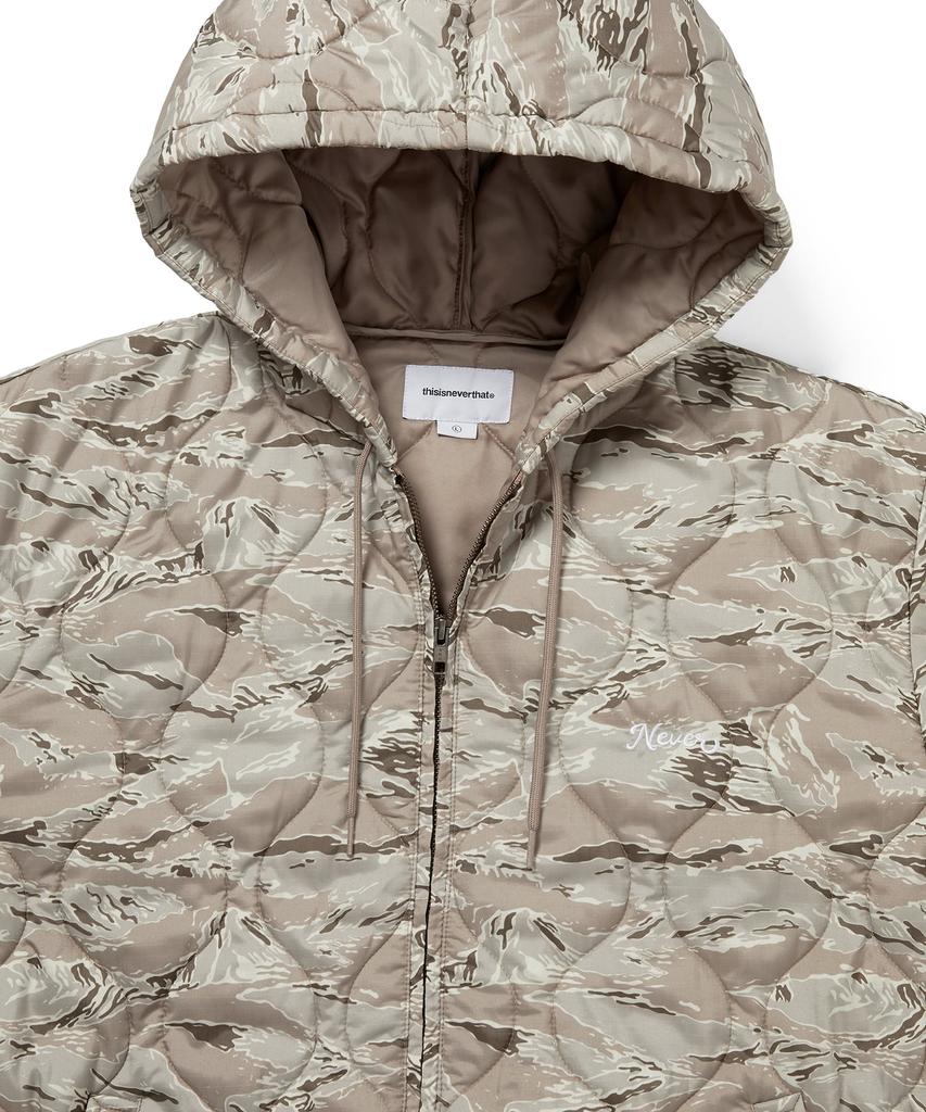 Thisisneverthat Quilted Hooded Jacket Beige
