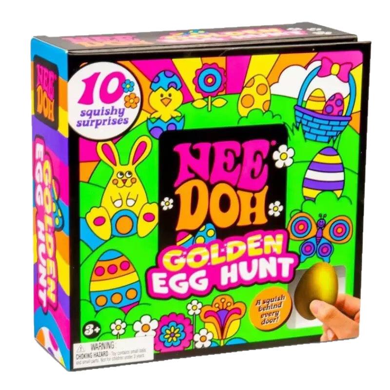 Needoh Stress Relief Toy - Advent Calendar Blind Box with 10 Squeeze Toys & Golden Egg Hunt