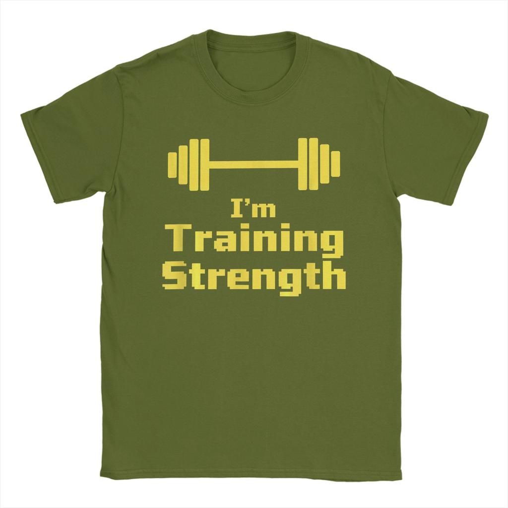 Im Training Strength Barbell Fitness Weightlifting Wellness T Shirt Summer Pure Cotton T Shirts For Couple Popular Tshirt