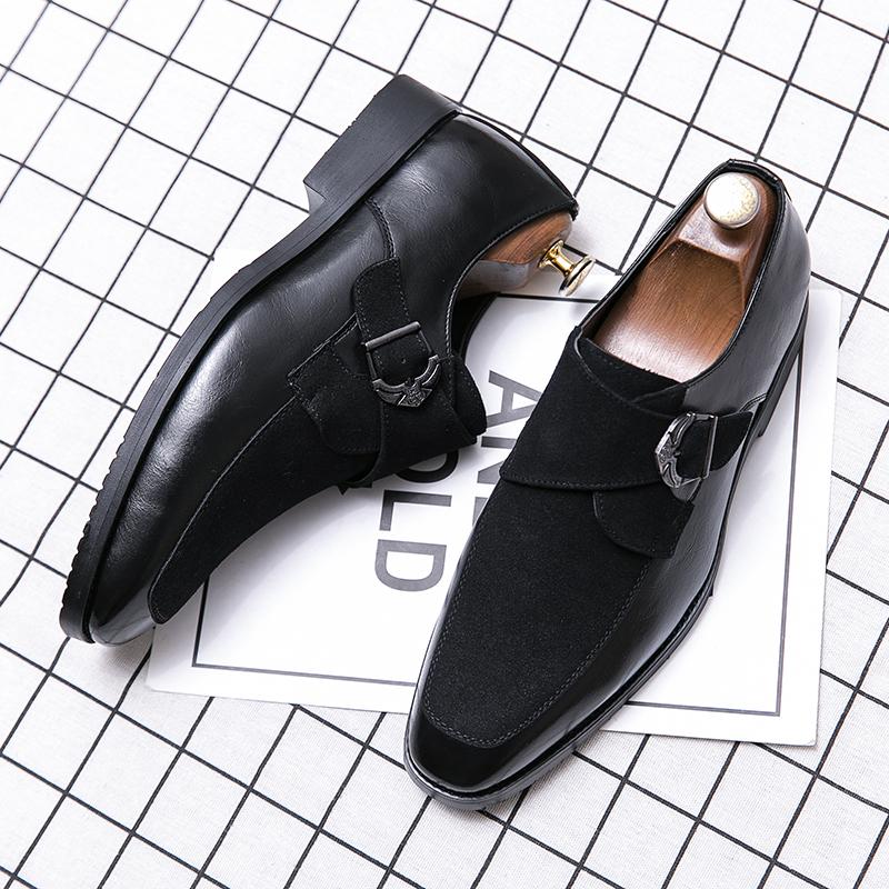 Men Street Style Monks Loafers Shoes Wedding Party Shoes Formal Business Suede Dress Prom Shoes Large Size