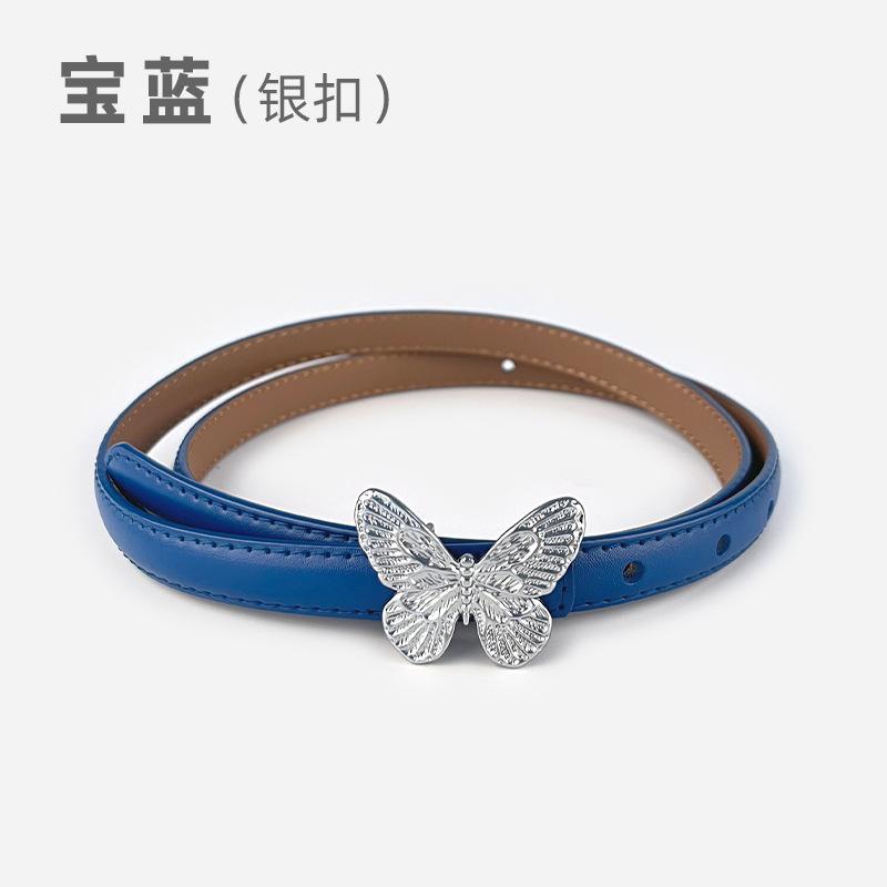 Fine Leather Women'S Belt With Casual Pants, Short Skirt, Jeans Belt, Butterfly Belt.