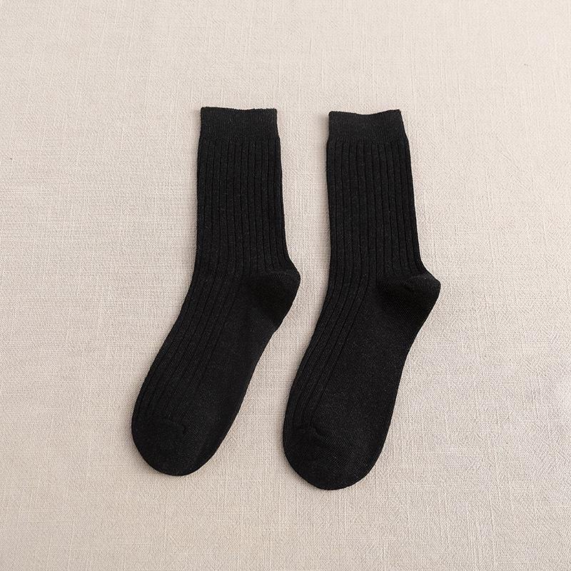 

Женские однотонные длинные носки в стиле ретро — средней длины, модные на осень/зиму чёрный