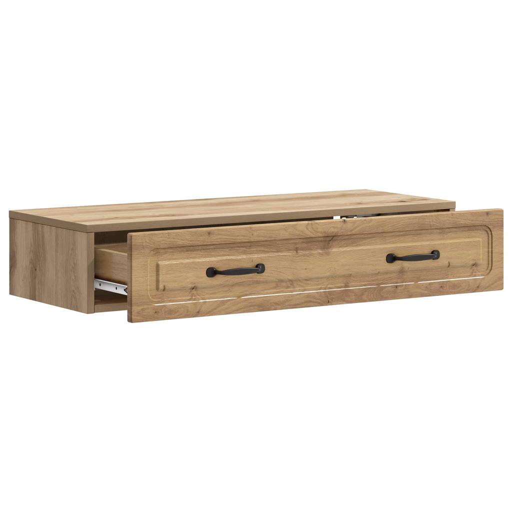 Wall Mounted Side Table Artisan Oak 87.5 X 34.5 X 17 Cm