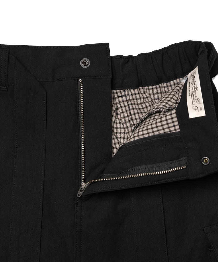 Cotton Bell Padded Cargo Skirt - Black