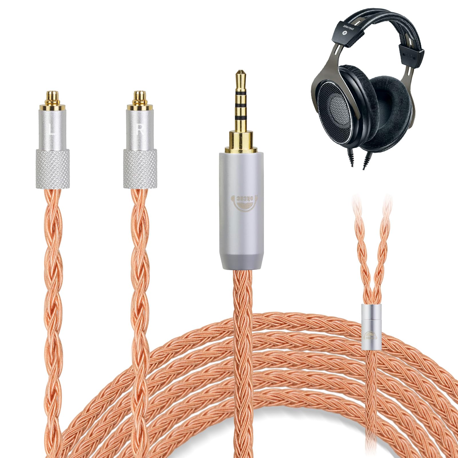 

okcsc ZT16 Recable SRH1840 Headphone Cable Replacement Cable for 16 Cores Pure Copper Compatible with SRH1840 Length Earphones/Headphones SRH1440,