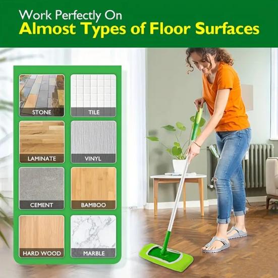 Yousheng Lot de 4 housses de balai pour petites et grandes planches, garniture élastique, nettoyage en profondeur, tampons de balai lavables et réutilisables pour Swiffer