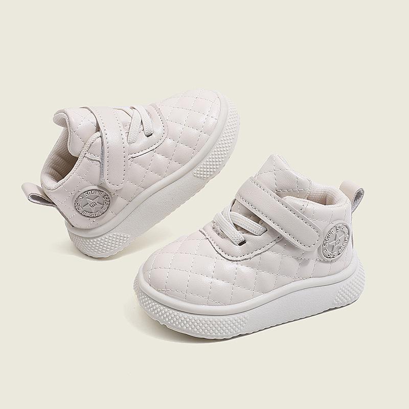 Spring & Fall Non-Slip Soft Sole Mid-Top Toddler Shoes - Boys & Girls Casual Leather Outdoor Board Shoes.