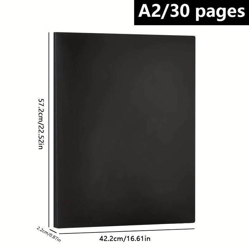 1pc A2 Diamond Painting Storage Book - 30 Transparent Bags, 60 Paintings Double-Sided, Thickened PP Large Capacity Organizer чёрный