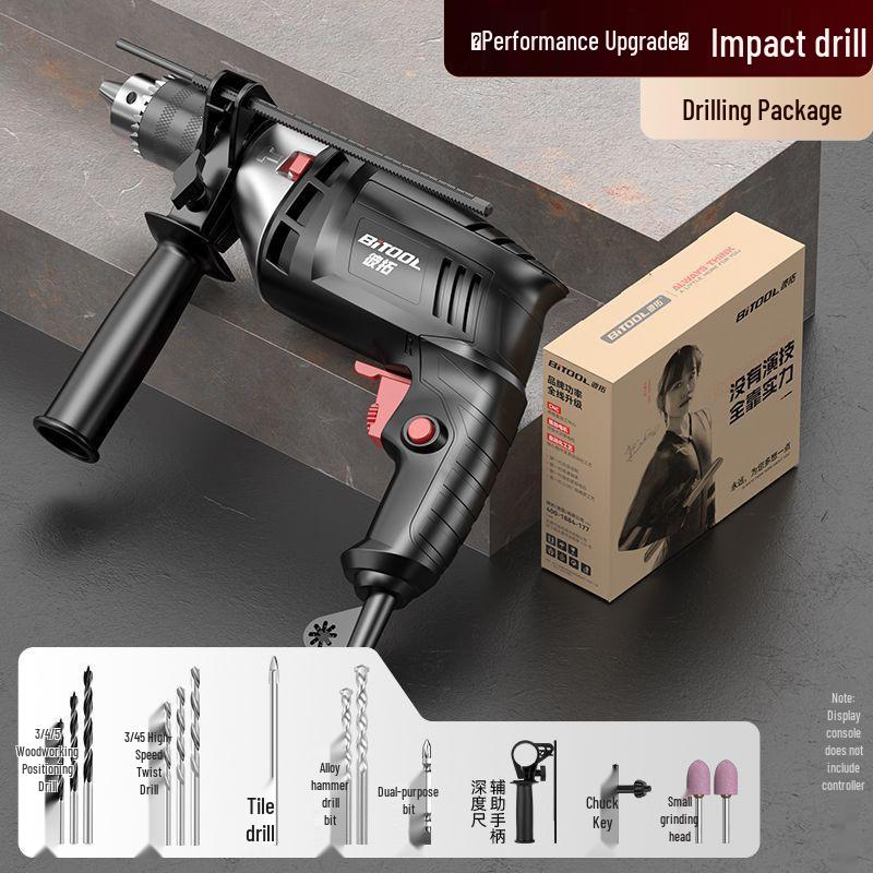 220V Multifunctional Electric Hammer Drill: High-Power Impact, Pistol Drill & Screwdriver for Wall Drilling