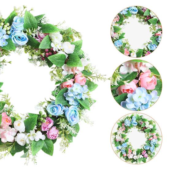 Artificial Flowers Lifelike Simulation Floral Door Hanging Decoration No Watering Maintenance Long-Lasting Spring Freshness Home Wall Decor
