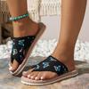 Large Slippers Women's Butterfly Print Casual Beach Shoes