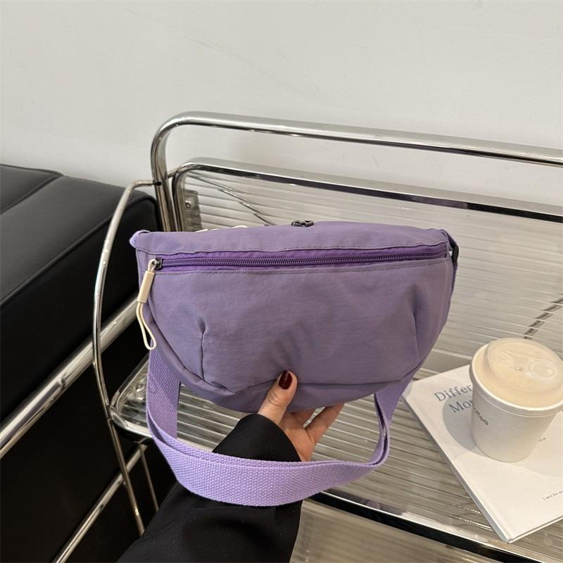 New Shoulder Messenger Bag Solid Color Casual Simple Light Versatile Large Capacity Dumpling Bag Wide Shoulder Strap Breast Bag