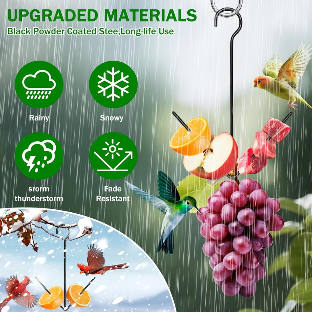 Oriole & Hummingbird Hanging Orange Fruit Feeder Black Iron Outdoor Garden Yard Bird Feeder
