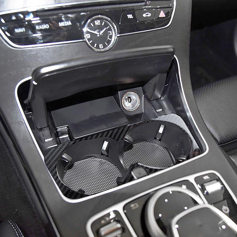 Carbon Fiber Cup Holder Sticker for Mercedes-Benz C-Class W205 Interior Trim