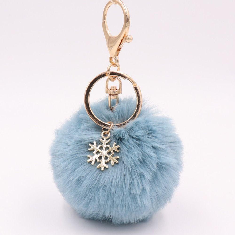Fluffy Fur Ball Key Chain Bag Charm Plush Ball Keyring Fashion Pompom Pendant Women Girls