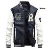 Giacca autunno inverno uomo giacche da baseball ricamate cappotti in pelle pu giacche in pelle pilota in pile slim fit college maleluxury