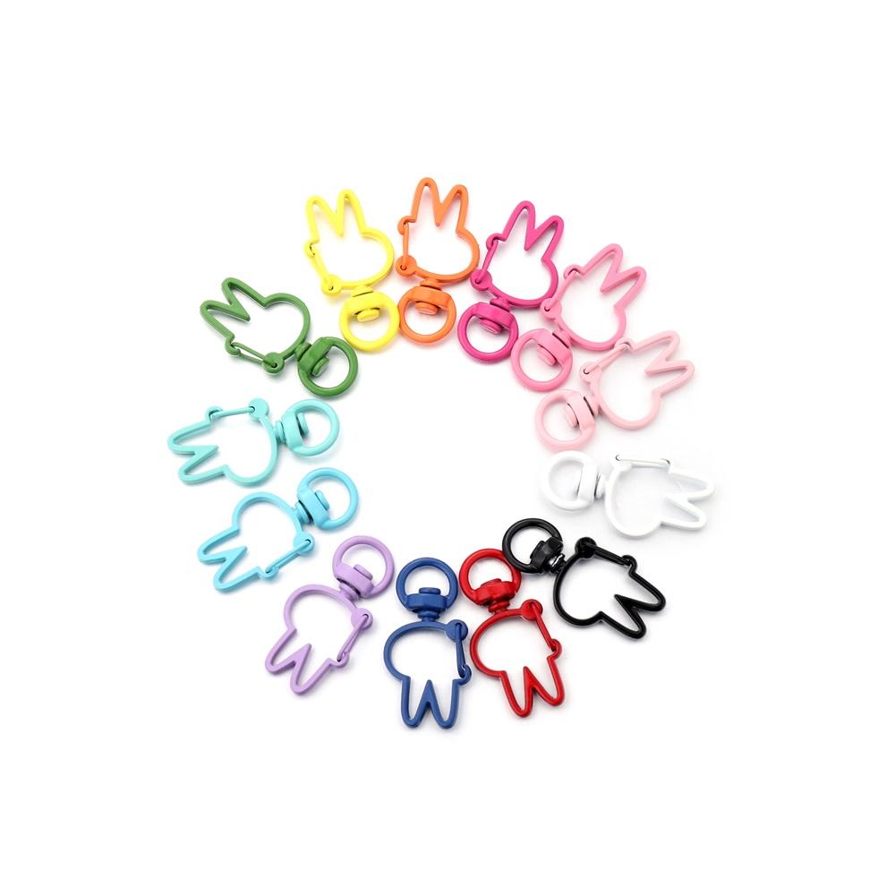10pcs Cat Heart Snap Hook Trigger Clips Buckles for Keychain Lobster Lobster Clasp Hooks for Key Ring Clasp Jewelry Accessories