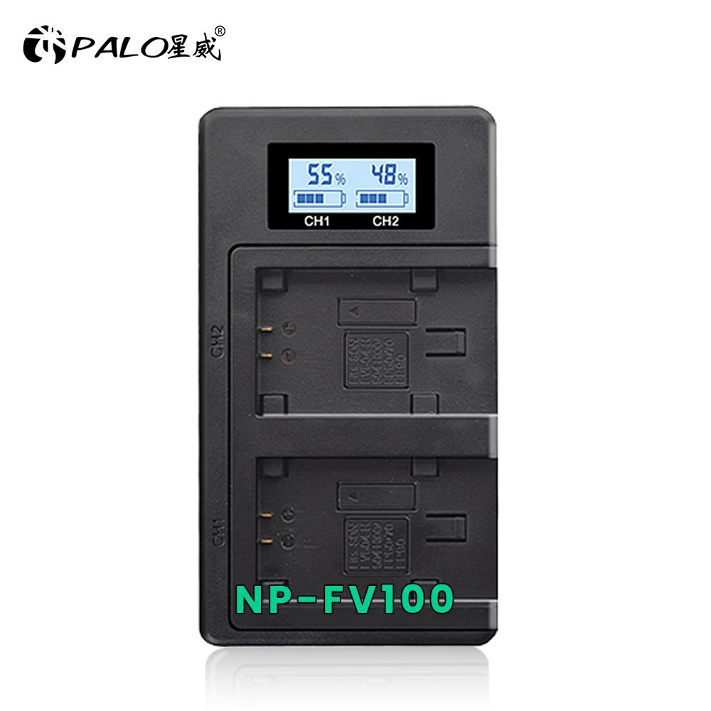 2 Slots Camera Battery Charger LCD Display Battery Charger for Sony NP-FZ100 NP-FW50 NP-FV100 NP-F960 NP-F970 Camera Batteries