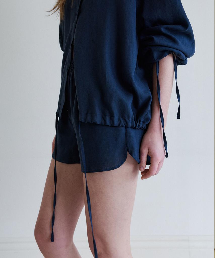 Lounellain Positano Tencel Linen Shorts_Dark Navy