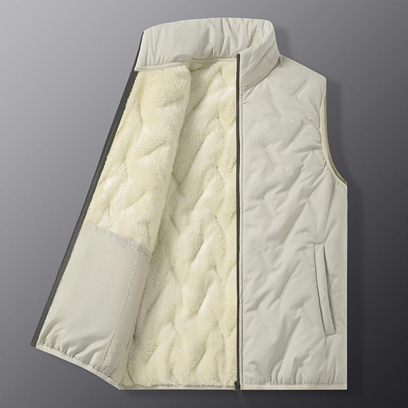 Autumn Winter Fashion Men's Vest Jacket Casual Warm Standing Collar Sleeveless Men