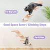 Wooden Cat Climbing Shelf Wear Resistant with Cushion Sisal Rope Cat Stairs Space Saving Pet Wall Steps Sleeping