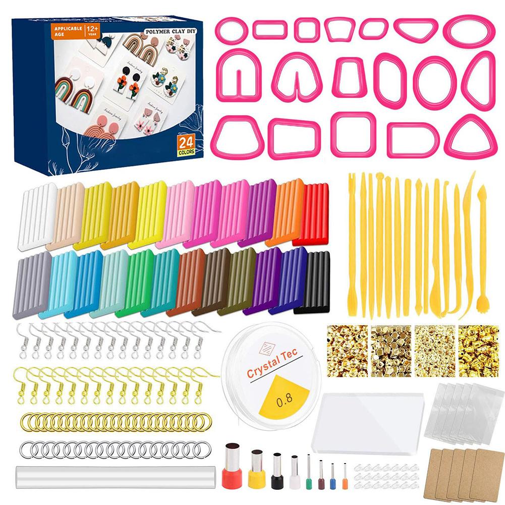 

24 Colors Polymer Clay Oven Bake Modeling Clay Non-Toxic Modeling Baking Clay Starter Kit with Sculpting Tools for Kids Adults