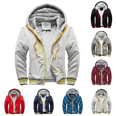 Mens Hoodie Winter Warm Villus Zipper Sweater Jacket Outwear Coat
